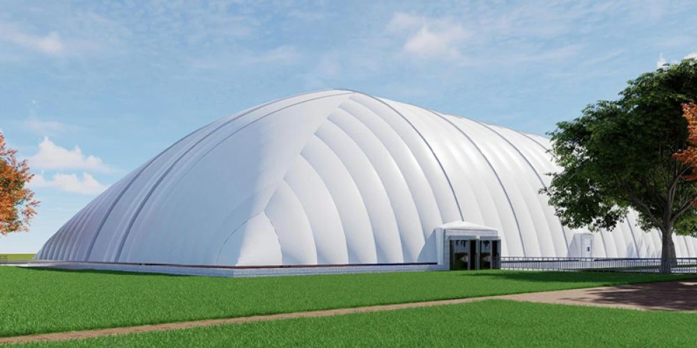 Inflatable membrane structure building